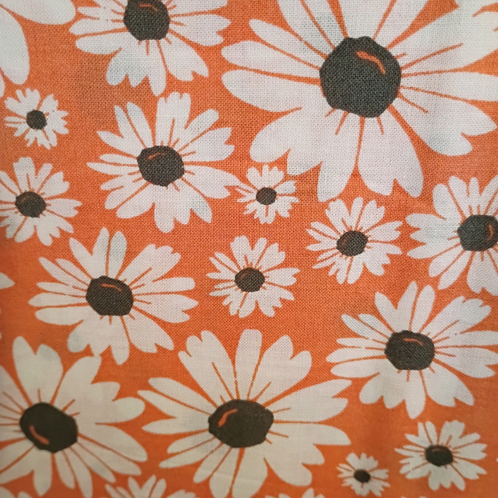 Orange Daisy Print Fabric Top